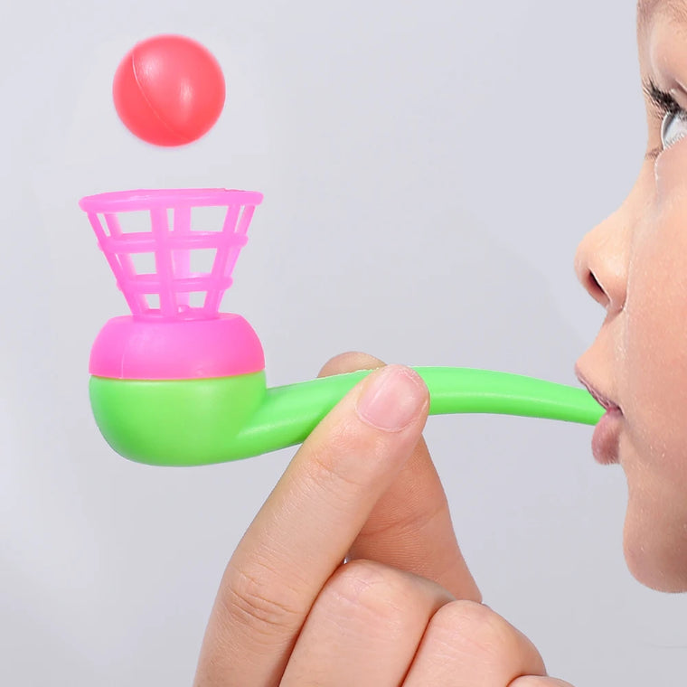 2-8pcs Colorful Plastic Tube Blow Ball