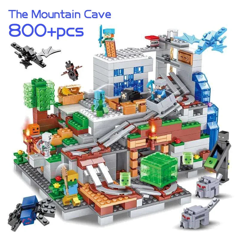 Creative Mountain cave Model Building Blocks