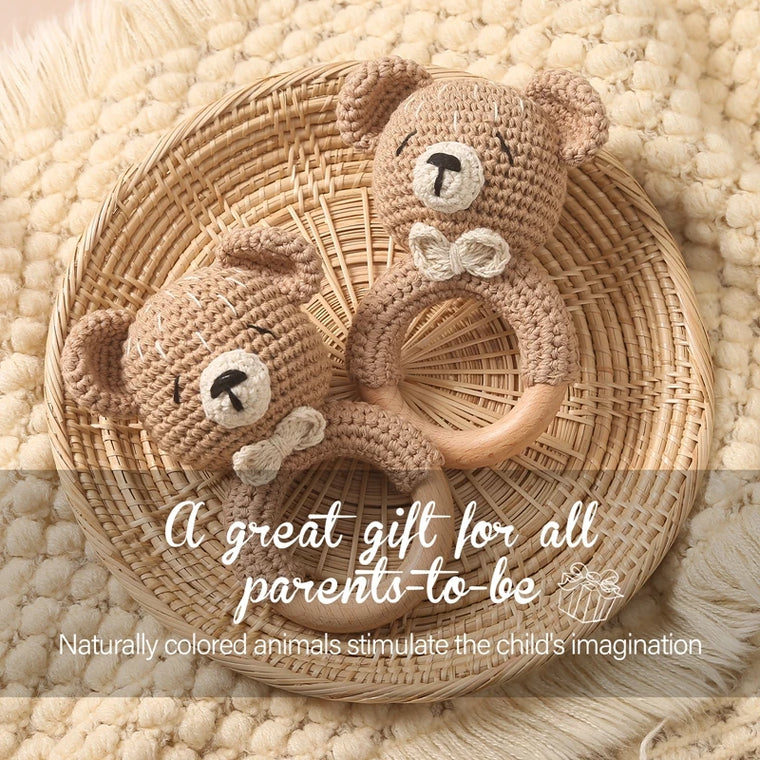 Crochet Animal Bear Rattle Toy