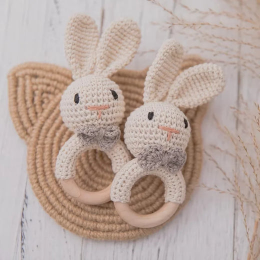 Baby Crochet Rattle Wooden Toy