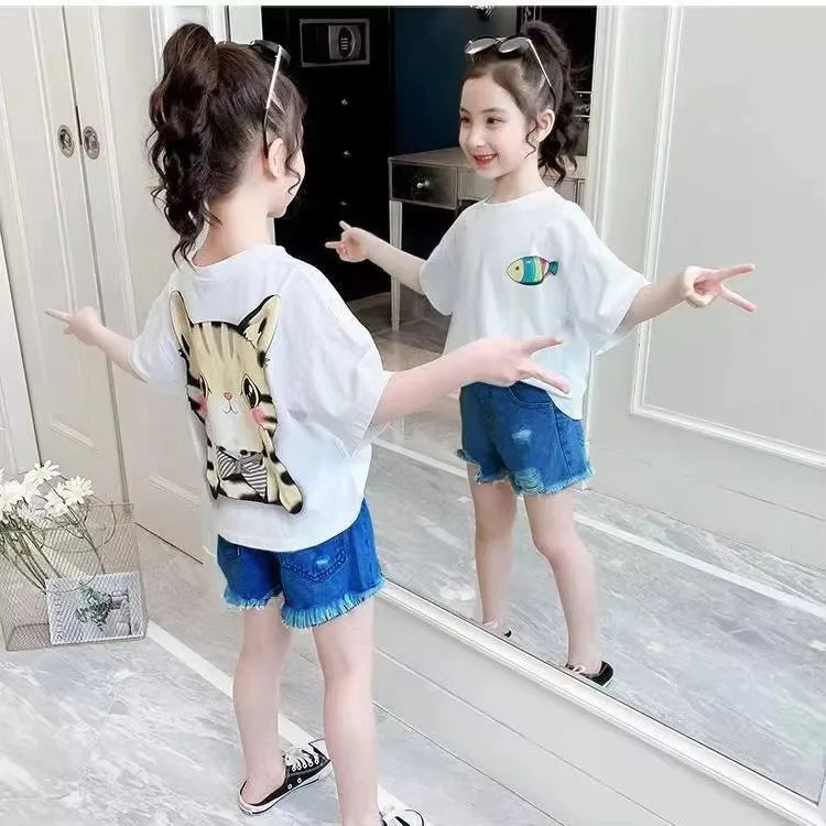 Girls summer t-shirt shorts set