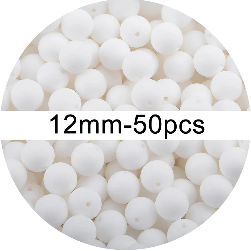 Silicone Beads 12mm 50pcs