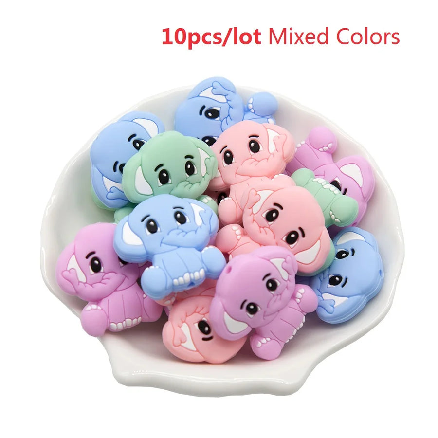 Silicone Teether Beads BPA Free Cartoon