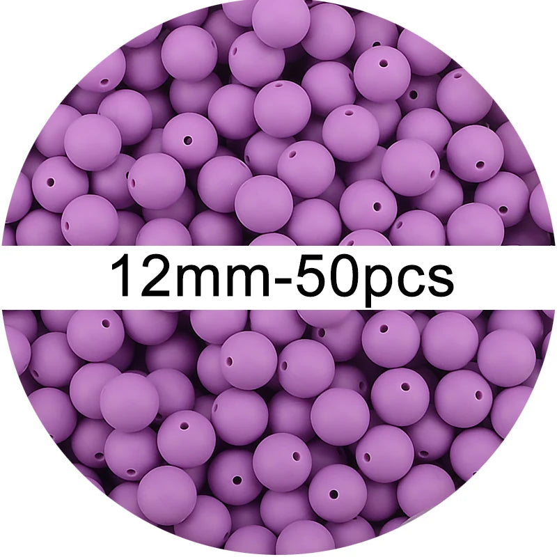 Silicone Beads 12mm 50pcs