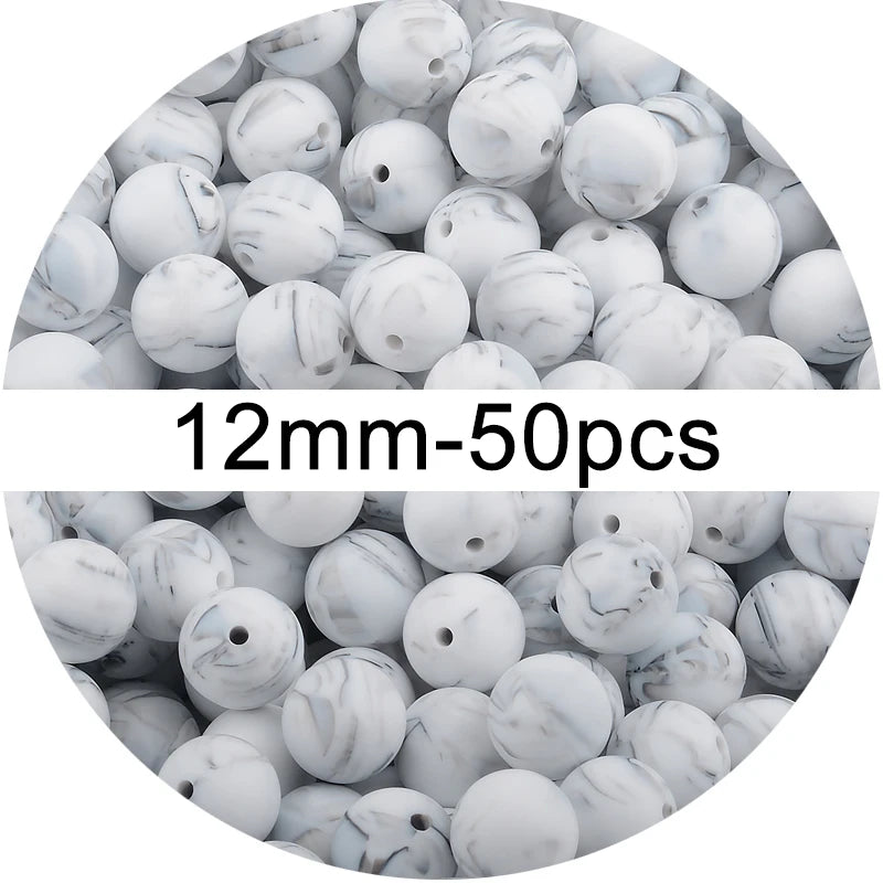 Silicone Beads 12mm 50pcs
