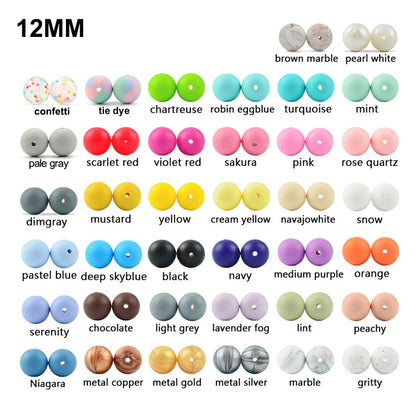 Silicone Beads 12mm 50pcs