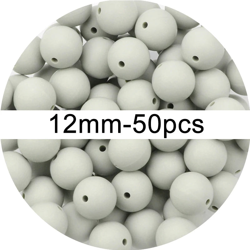 Silicone Beads 12mm 50pcs