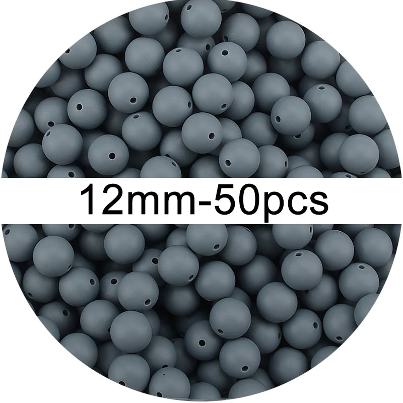 Silicone Beads 12mm 50pcs