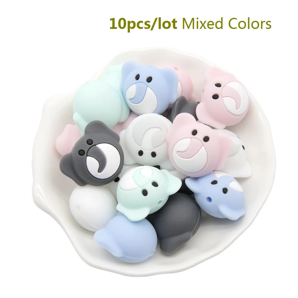 Silicone Teether Beads BPA Free Cartoon