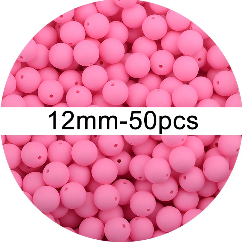 Silicone Beads 12mm 50pcs