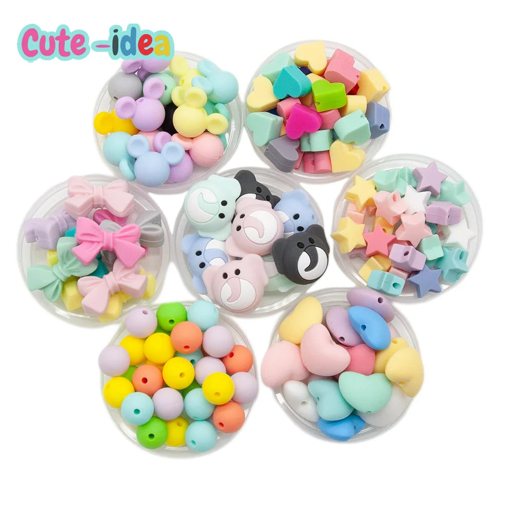 Silicone Teether Beads BPA Free Cartoon