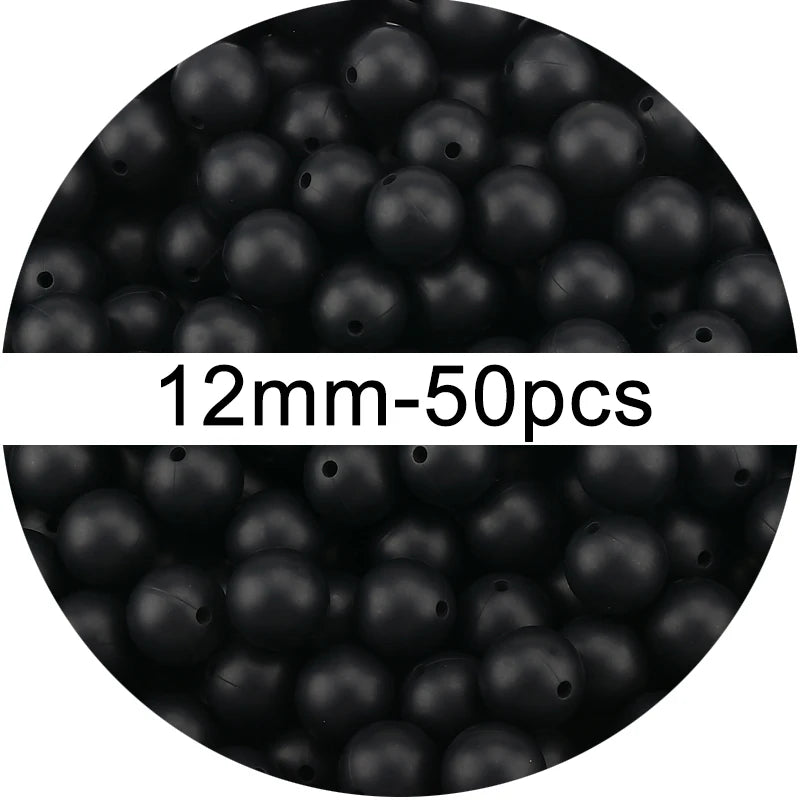 Silicone Beads 12mm 50pcs