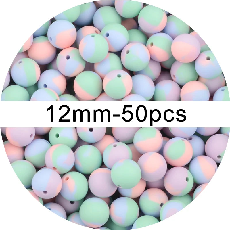 Silicone Beads 12mm 50pcs