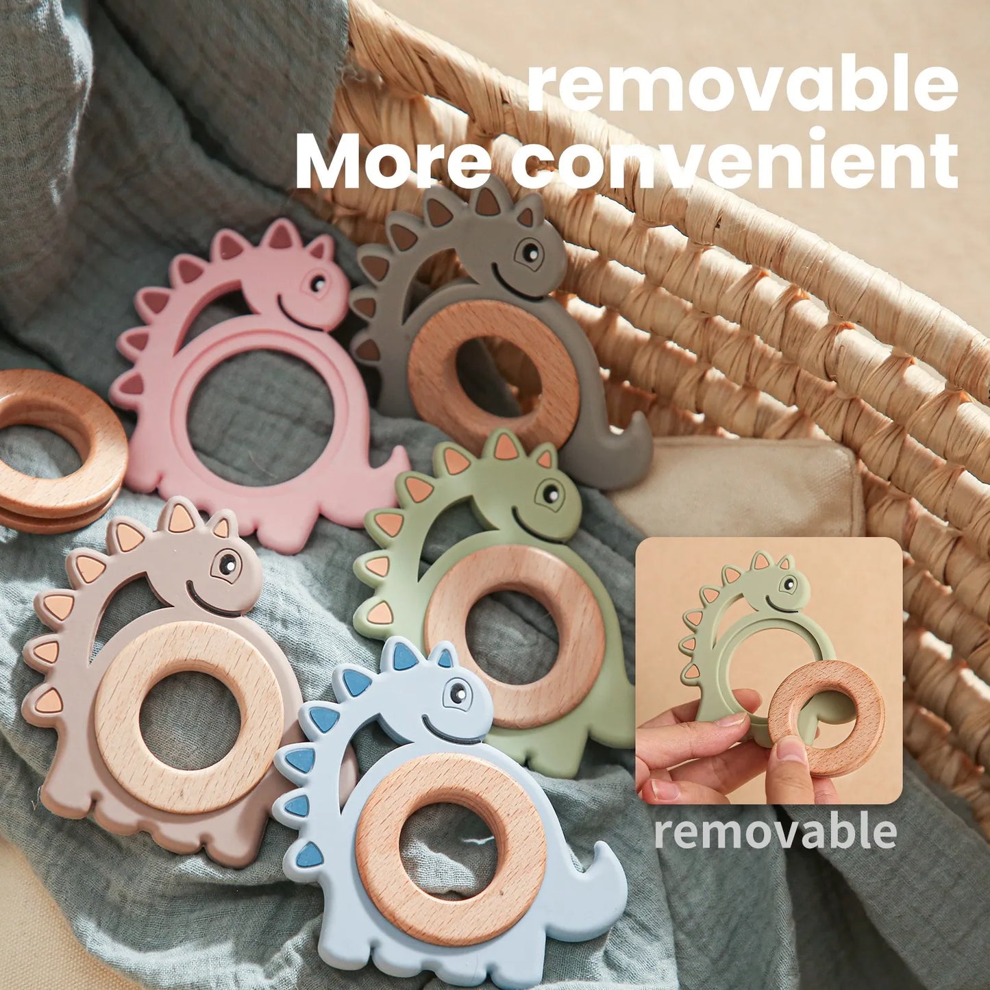 Silicone Wood Ring Teether