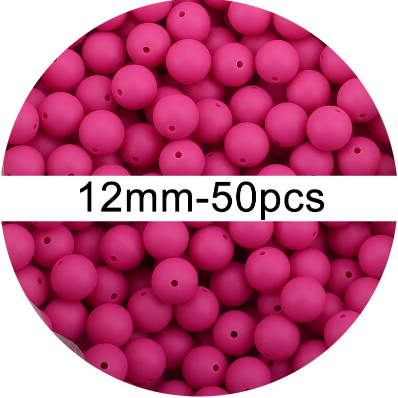 Silicone Beads 12mm 50pcs