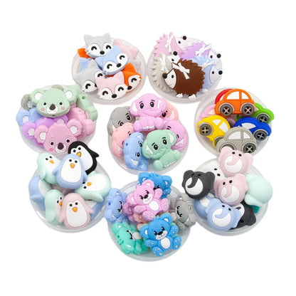 Silicone Teether Beads BPA Free Cartoon