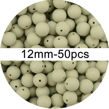 Silicone Beads 12mm 50pcs