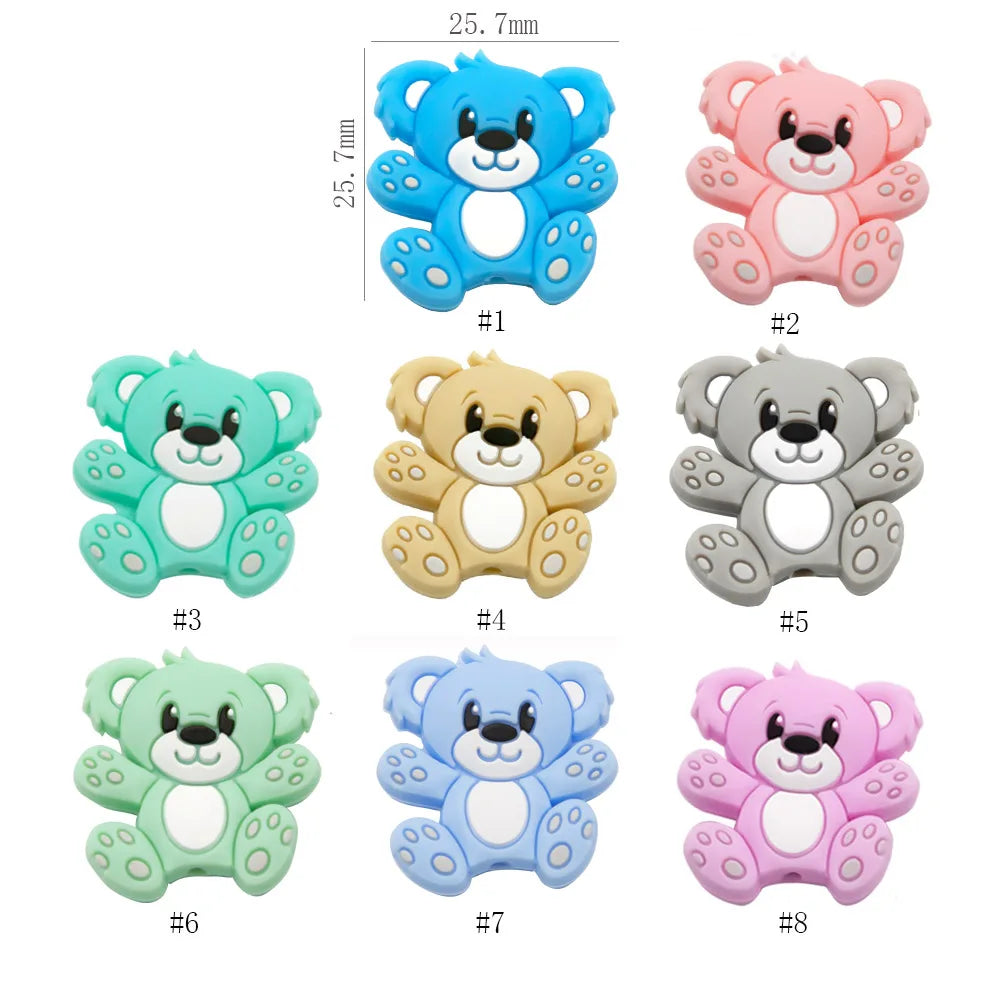 Silicone Teether Beads BPA Free Cartoon