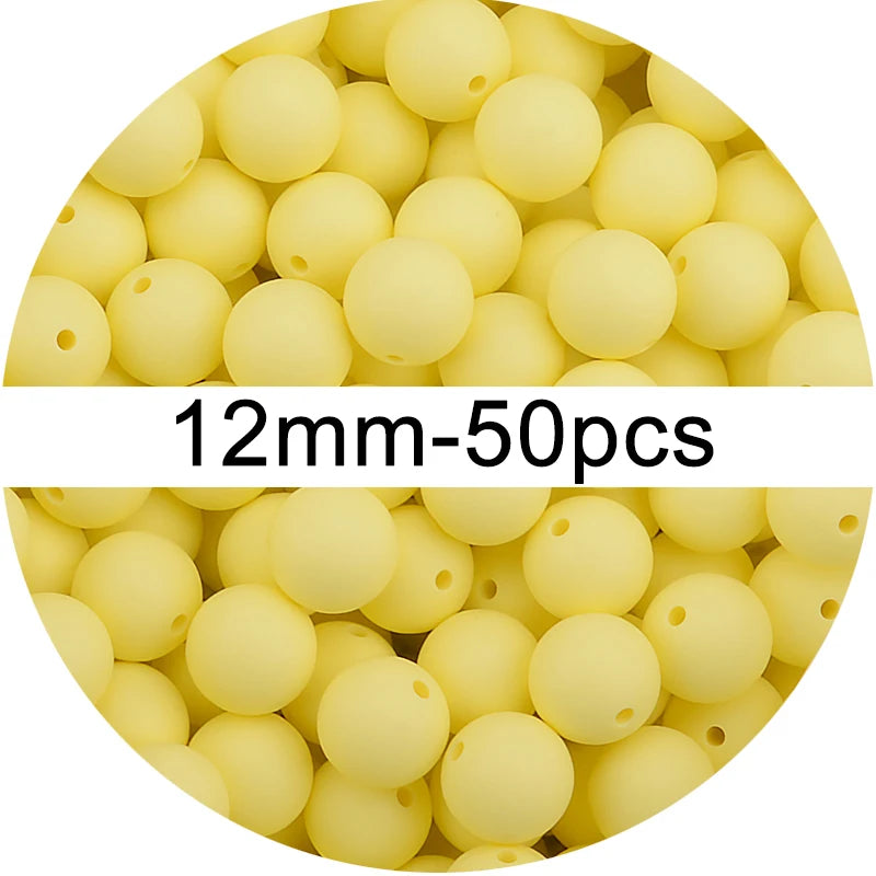Silicone Beads 12mm 50pcs