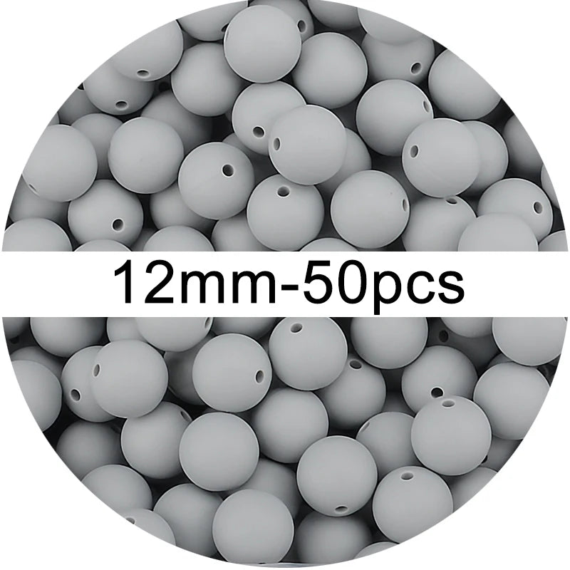 Silicone Beads 12mm 50pcs
