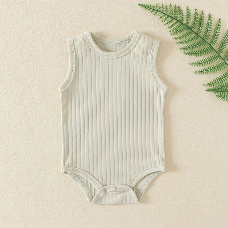 Baby Boy Girl Bodysuit Sleeveless Cotton Romper