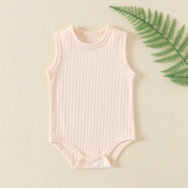 Baby Boy Girl Bodysuit Sleeveless Cotton Romper