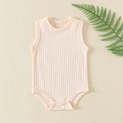 Baby Boy Girl Bodysuit Sleeveless Cotton Romper
