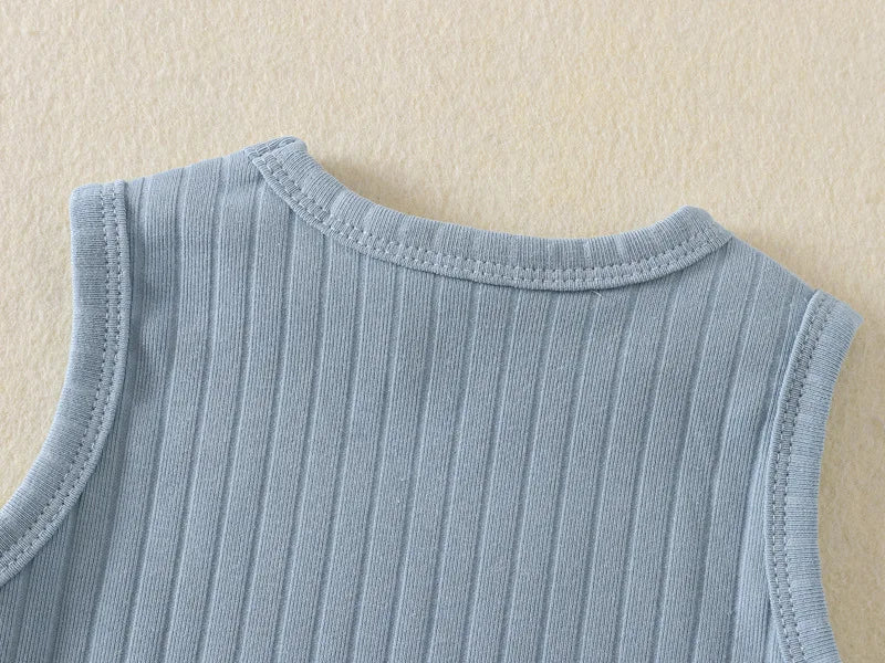 Baby Boy Girl Bodysuit Sleeveless Cotton Romper