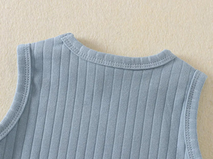 Baby Boy Girl Bodysuit Sleeveless Cotton Romper