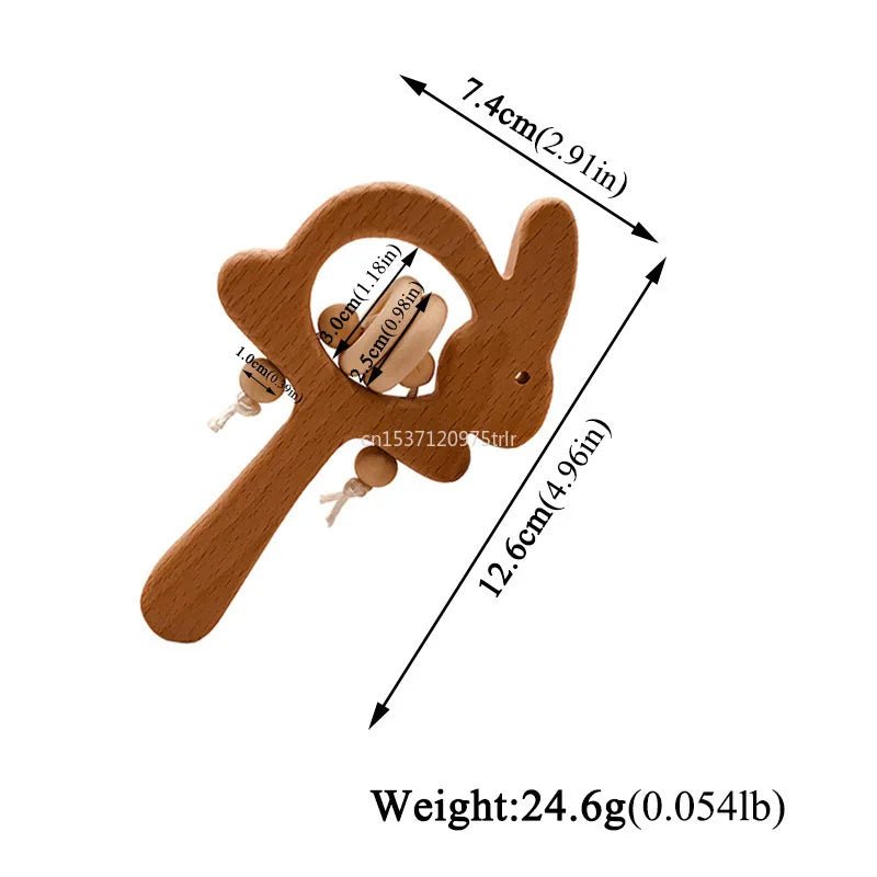 Wood Teether Rabbit Owl