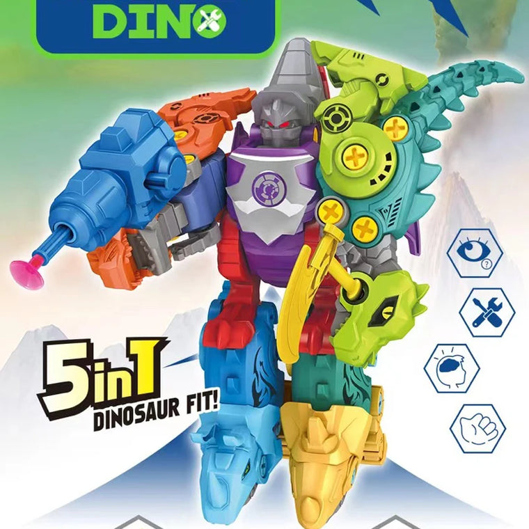5 IN 1 Children Assembly Dinosaur Transformation