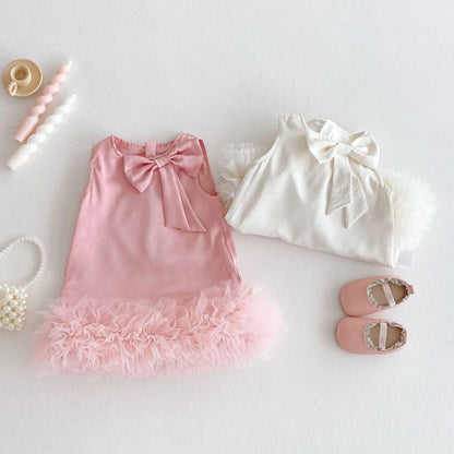 Girl's Bow Sleeveless Princess Dress