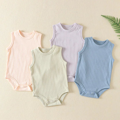 Baby Boy Girl Bodysuit Sleeveless Cotton Romper