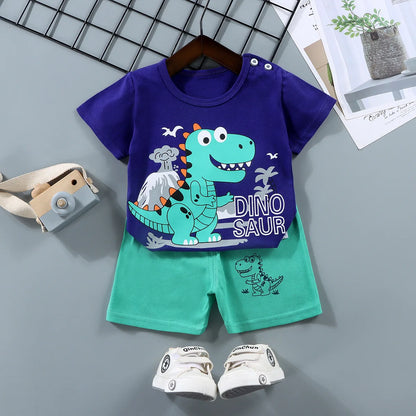 Summer Boys Girls Clothes Set T-shirt+pants