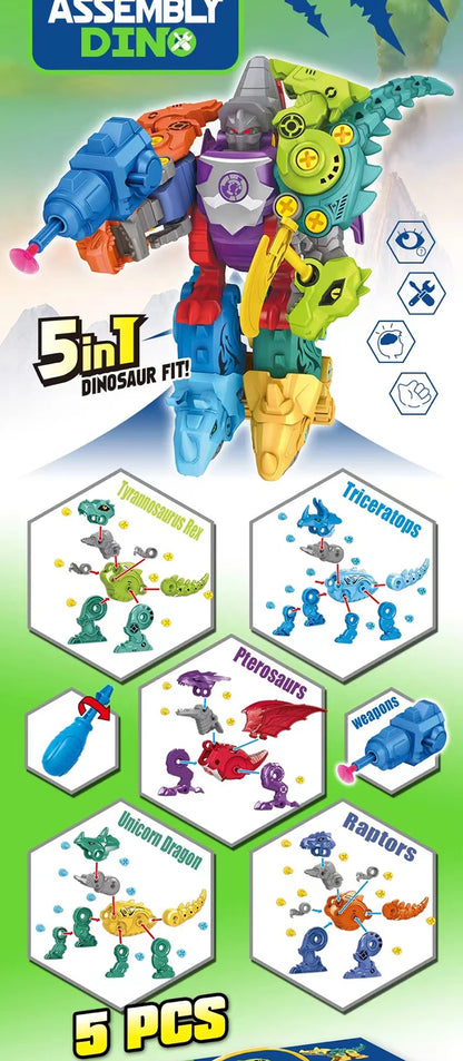 5 IN 1 Children Assembly Dinosaur Transformation
