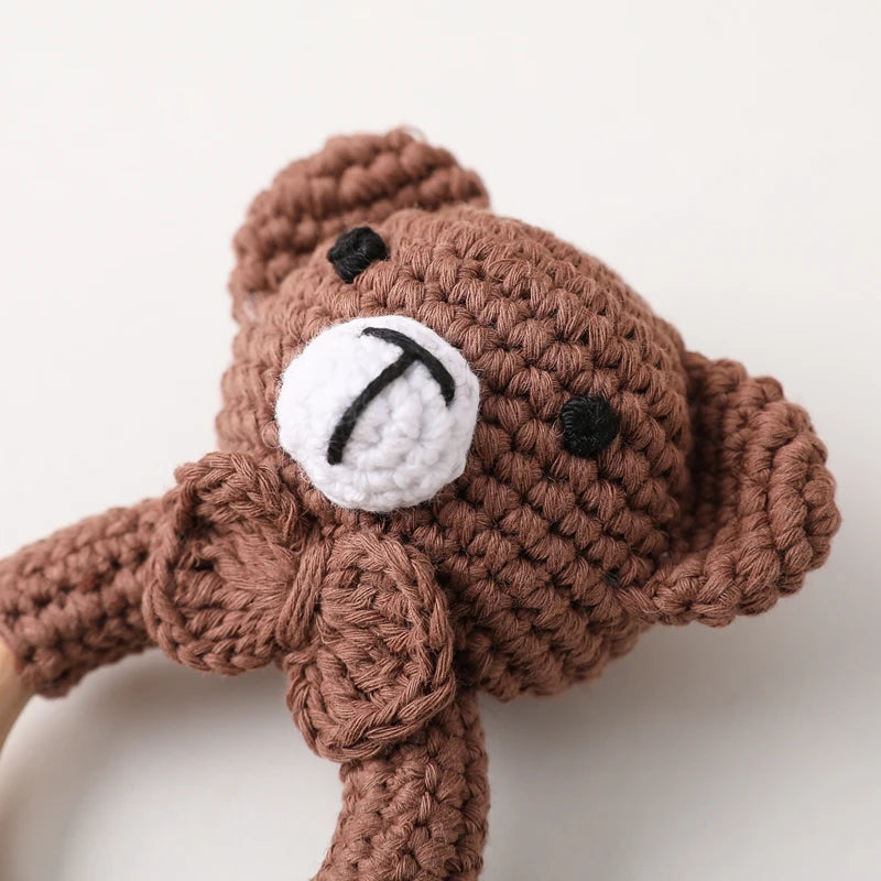 Crochet Animal Bear Rattle Toy