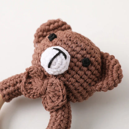 Crochet Animal Bear Rattle Toy