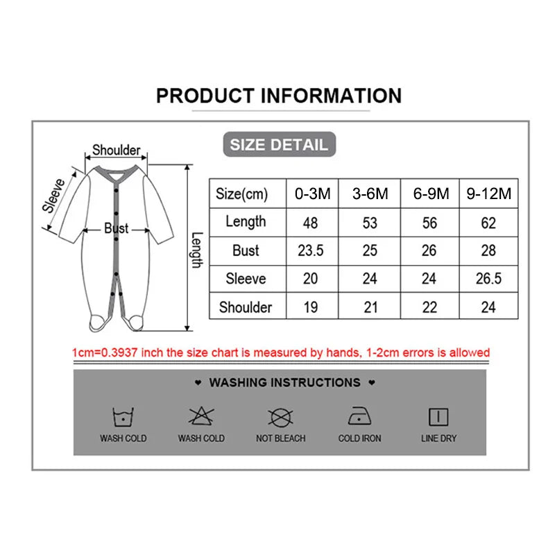 3PCS/Set Autumn Unisex Baby Rompers