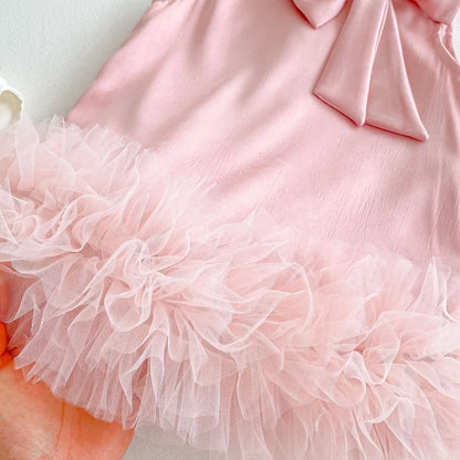 Girl's Bow Sleeveless Princess Dress