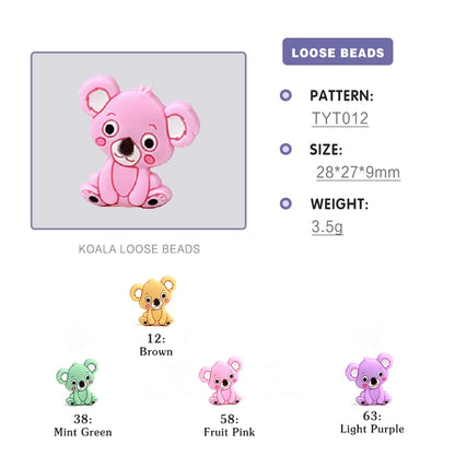 I Love Mom Dad Silicone Beads