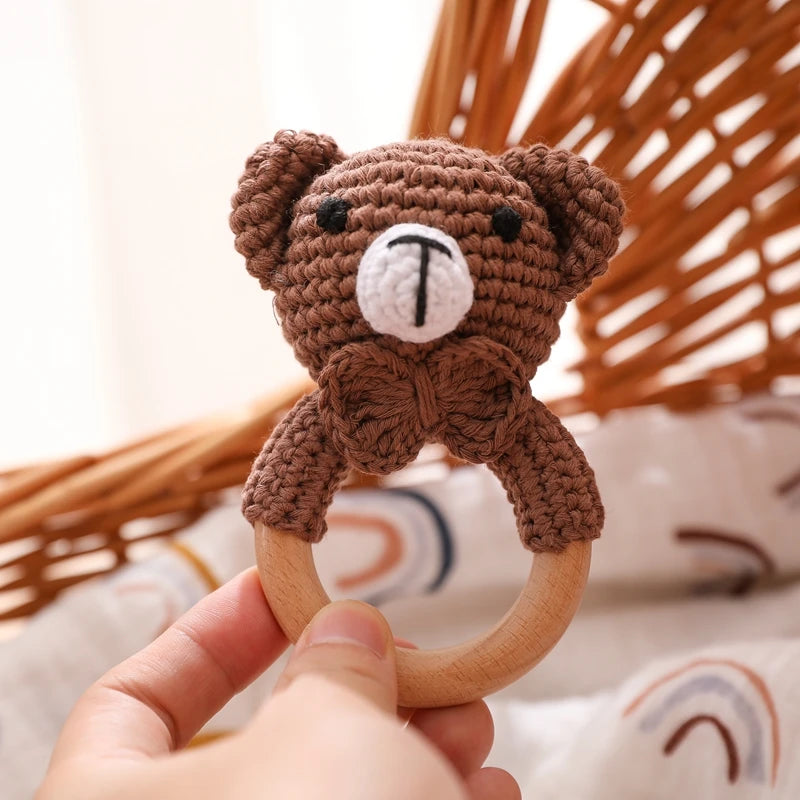 Crochet Animal Bear Rattle Toy