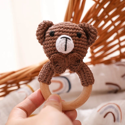 Crochet Animal Bear Rattle Toy