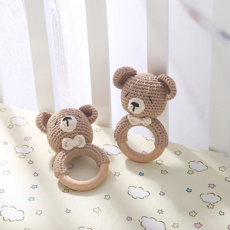 Crochet Animal Bear Rattle Toy