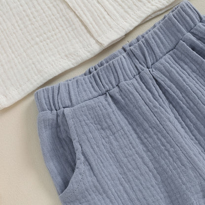 Kids Baby Boys Outfit Button Down Long Sleeve T-shirt