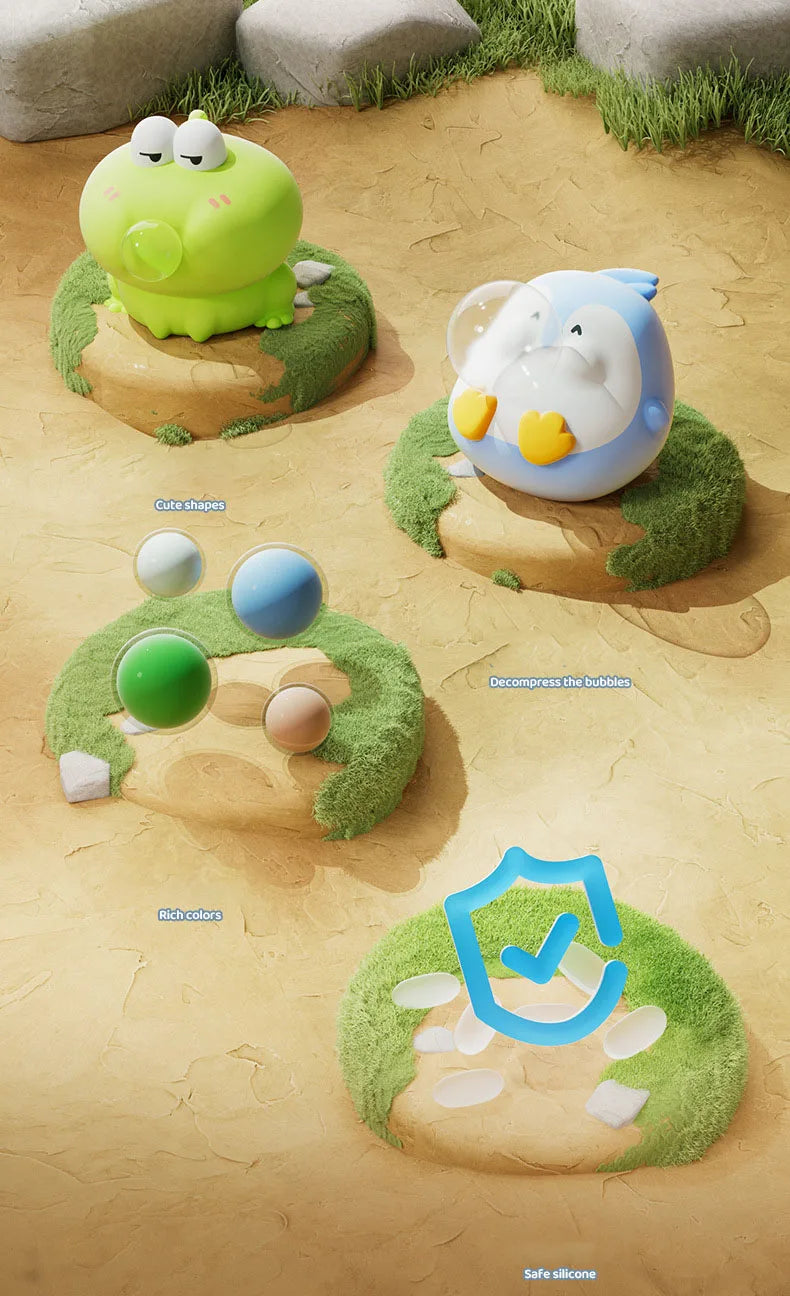 Cute Animal Spitting Bubbles Squish Squeeze Toy