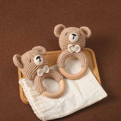 Crochet Animal Bear Rattle Toy
