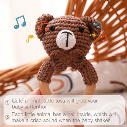 Crochet Animal Bear Rattle Toy