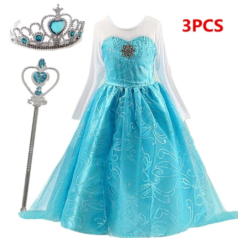 Girls Snow Queen Elsa Kids Costumes