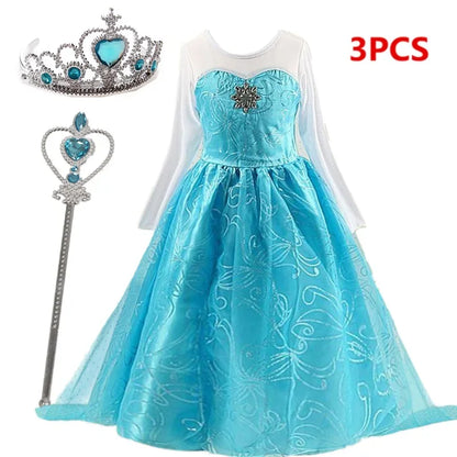 Girls Snow Queen Elsa Kids Costumes