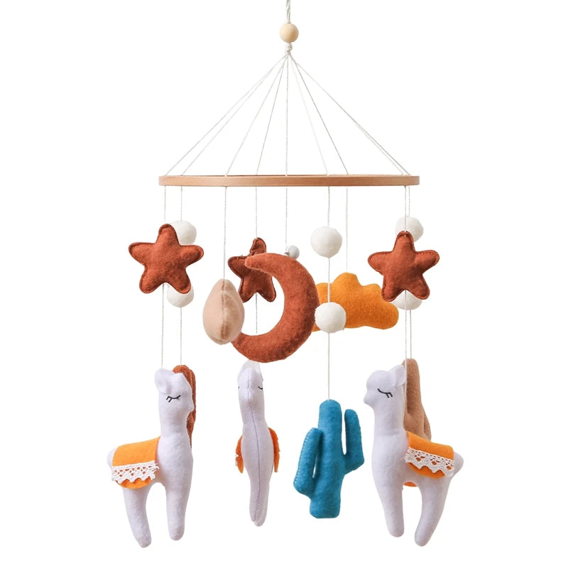Wooden Crib Mobile Baby Bed Bell Rattle Toy